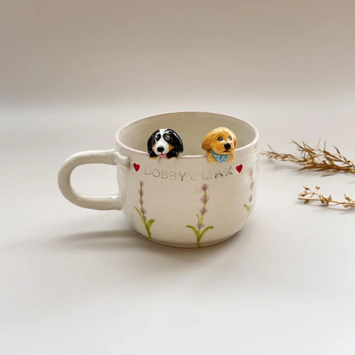 A personalized pet mug is perfect for dog moms who are coffee or tea aficionados. Credit: Chontira / Etsy